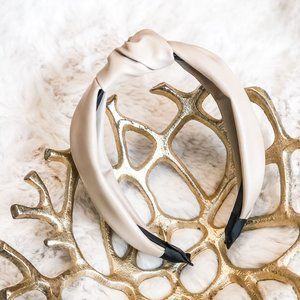 Tan Faux Leather Top Knot Headband